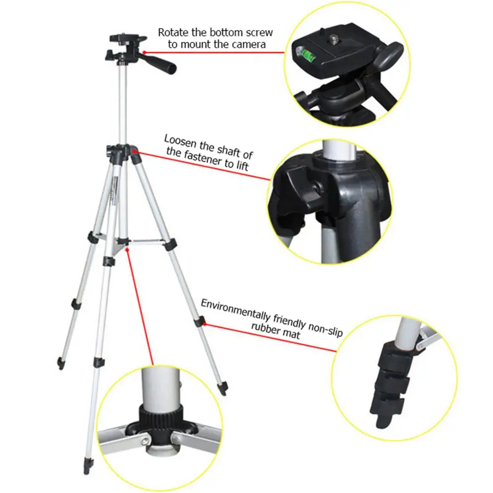 Professional Foldable Tripod for Camera Smart Phone Holder 1/4