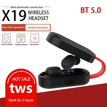 

X19 TWS Bluetooth Earphone PK Redmi Airdots Wireless Bluetooth 5.0 Hifi Gaming Headsets Airbuds Ear For Iphone Xiaomi PC