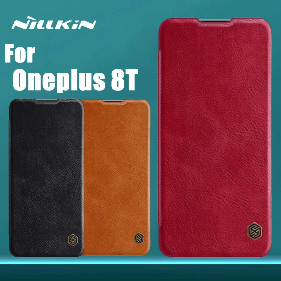 Pu Leather Case for Oneplus One Plus 8T 1+8T Cover Oneplus 8t Nillkin QIN Protective flip Cover wallet Case iphone 8 cardholder cases