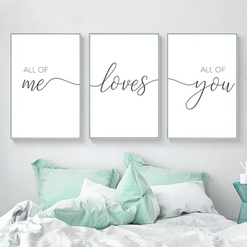

Black And White Text Love Nordic Modern Style Posters Canvas Pictures For Living Room Bedroom Decorative Painting Unframed