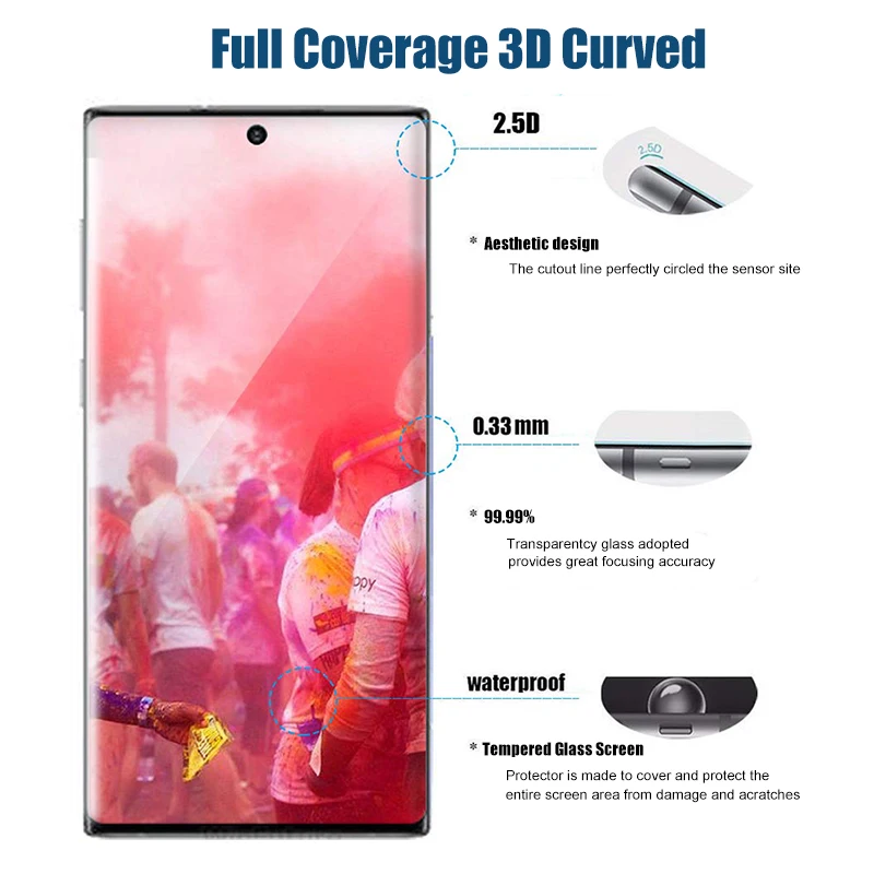 Полное покрытие для клея изогнутое УФ-жидкое закаленное стекло для Samsung Galaxy S8 S9 S10 Plus Note 8 9 10 Pro S10 e Защитная пленка для экрана 9H