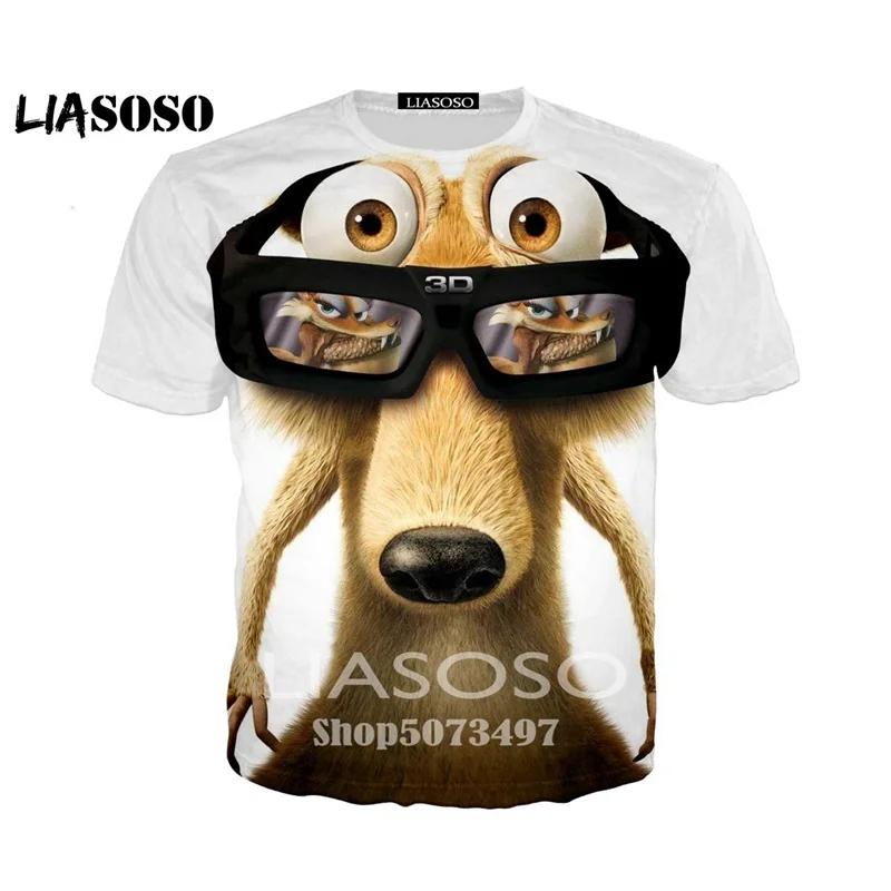 LIASOSO/Новейшая толстовка с героями мультфильмов Ледниковый период футболки 3D