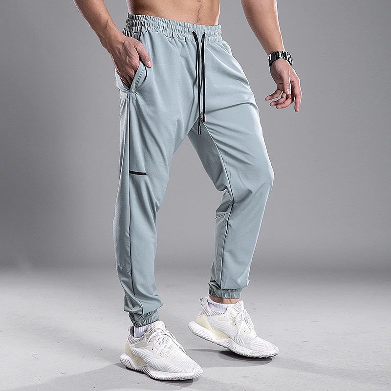Men Running Pants Gym Brand Work Bodybuilding Pockets Trouser Sports Jogging Home Breathable Training Quick Dry Man Pants running pants sport pants