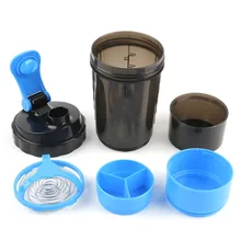 Лидер продаж, 500 мл, новинка, шейкер для протеина в виде паука, 3 в 1, Спортивная бутылка для воды со вставленным шариком для смешивания, 4 цвета