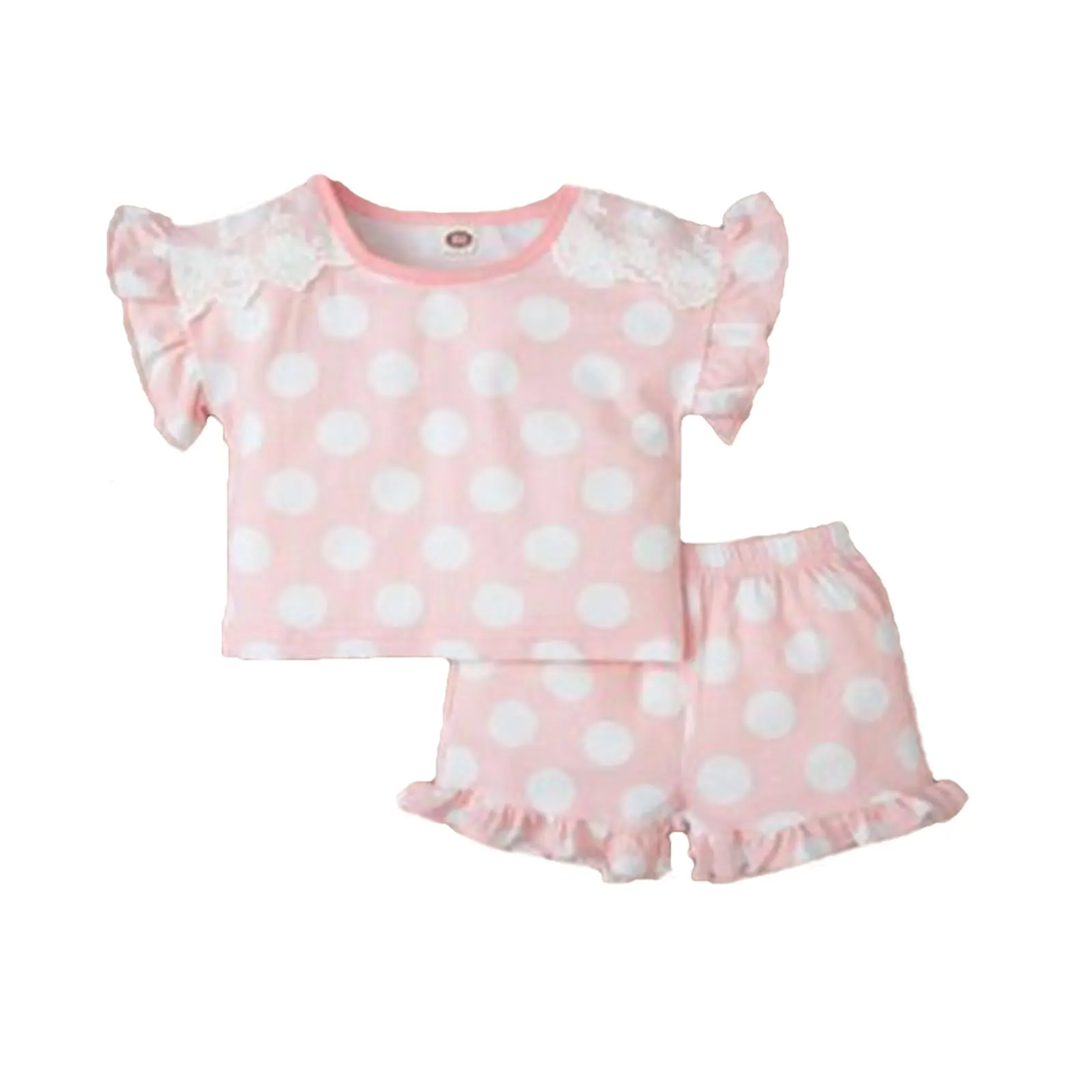 

Комплект одежды Lioraitiin для маленьких девочек 3-7 лет, топ с коротким рукавом и принтом в горошек, рубашка, комплект из 2 предметов, 2021-03-23