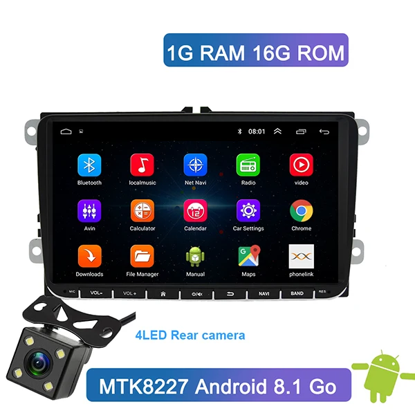 Rear camera 8.1 Navivox Android 8,1 Автомобильная dvd-навигационная система для Skoda OCTAVIA III POLO GOLF 5 6 Jetta PASSAT B5 B6 Tiguan Touran Caddy сиденья Rapid - Цвет: Rear camera 8.1