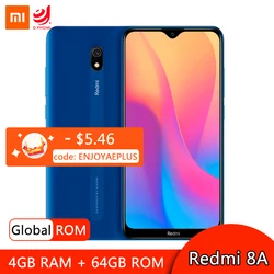 Смартфон Xiaomi Redmi 8A, глобальная прошивка, 4 Гб 64 ГБ, Восьмиядерный процессор Snapdargon 439, мобильный телефон, 5000 мАч, быстрая зарядка, задняя камера ...
