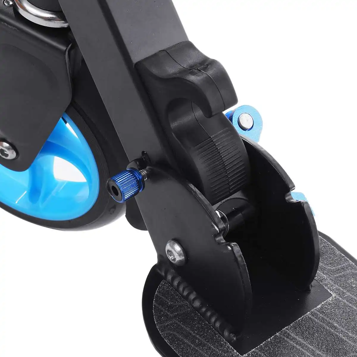 Складной самокат для взрослых из алюминиевого сплава скейтборд для бездорожья, езды регулируемая высота задний тормоз 2 колеса скутеры синий/красный 100 кг