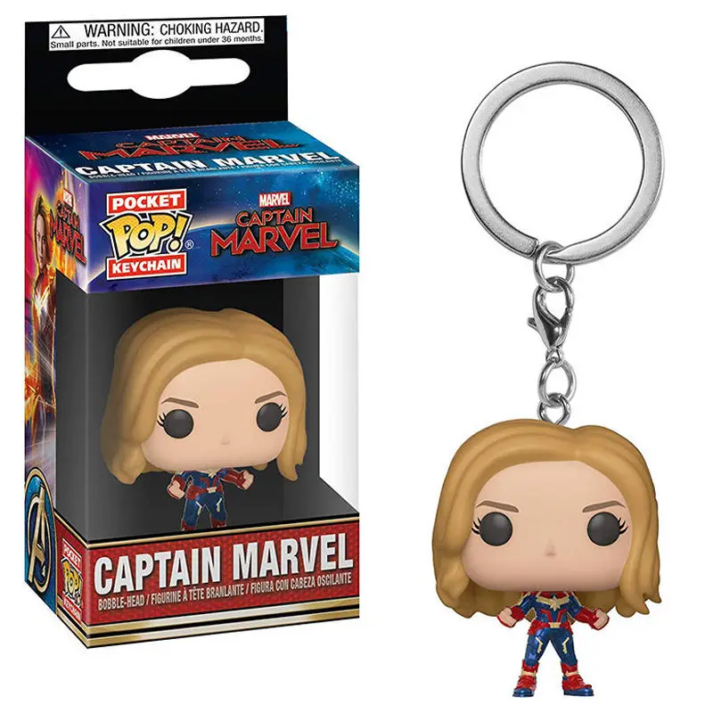 Captain Marvel FUNKO POP Marvel Мстители Dc Лига Справедливости персонаж Карманный Брелок виниловые фигурки игрушки - Цвет: Captain Marvel