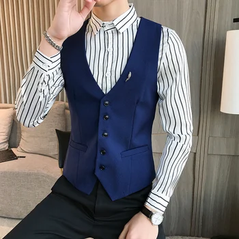 

Vest Men Personality Tide Male Short Fund Vest Loose Coat Nightclub Bar Hairstyle Division Vest Spring Solid Vest Men Plus Size