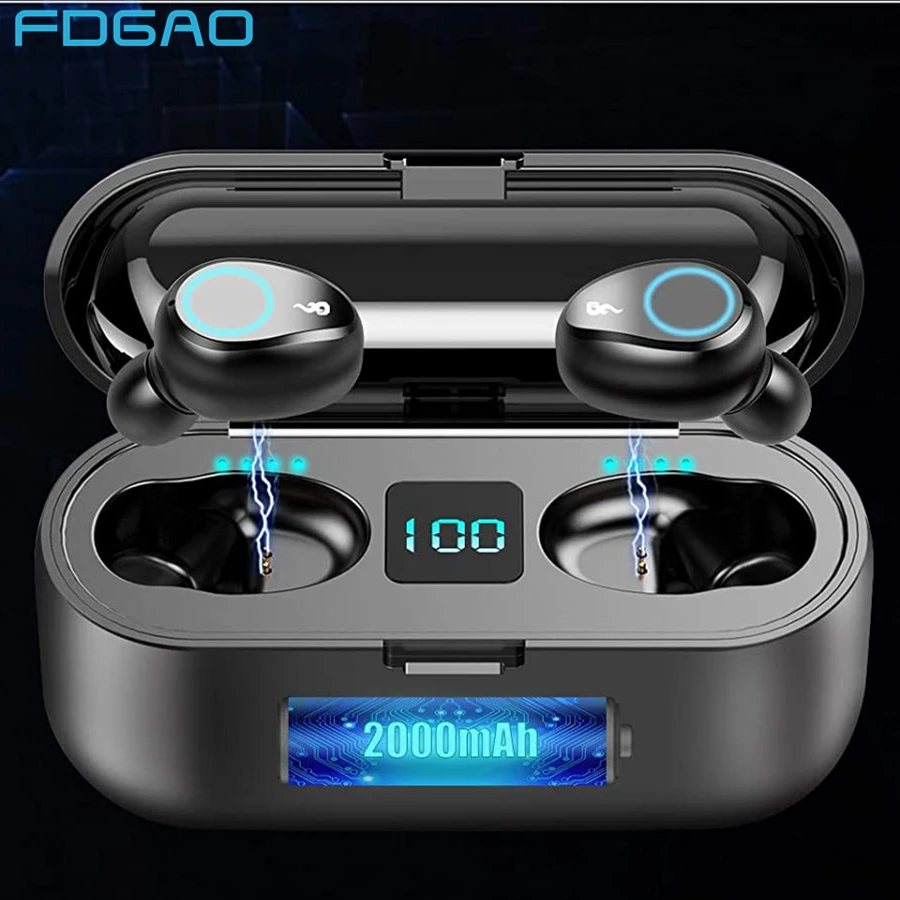 

TWS 2000mAh Bluetooth 5.0 Earphones Wireless Headphones Touch Control LED Display Charging Box Sport Waterproof Headset Earbuds