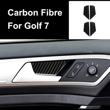 Car Door Handle Bowl Stickers for Volkswagen VW Golf 7 GTI R GTE GTD MK7 2013-2017 Auto Interior Carbon Fibre LHD Accessories 1