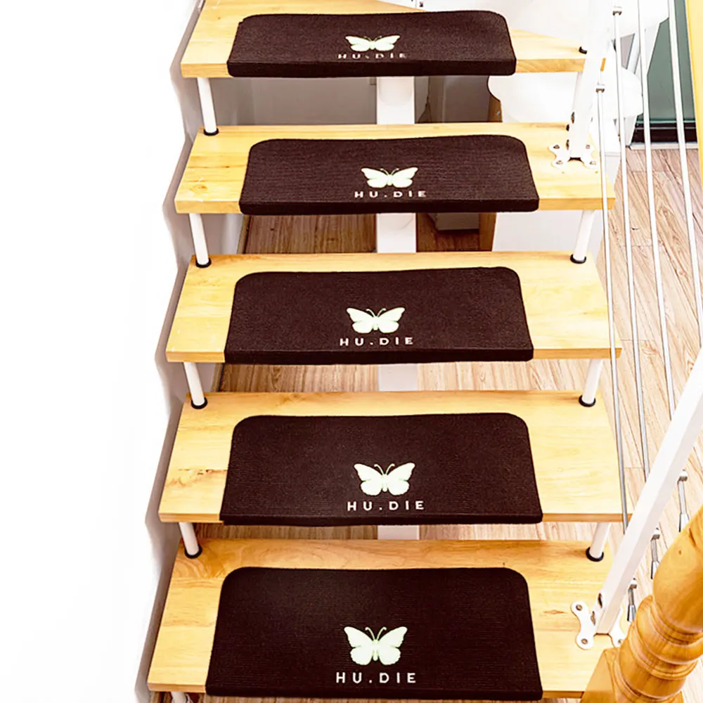 dark brown 70*22*4.5CM Night Luminous Non-slip Safety Stair Step Treads Mats Home Floor Mats Carpet Staircase Pad Protector Carpets - Цвет: dark brown