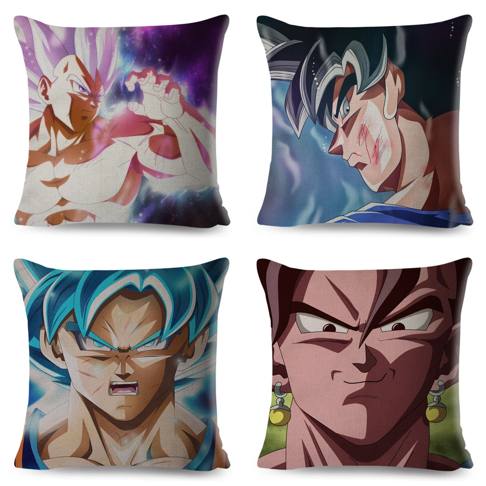С рисунком из мультфильма «Жемчуг дракона Z сын Goku vegeta Broli льняная наволочка 45*45 см чехлы для диван, домашний декор Япония наволочка с аниме