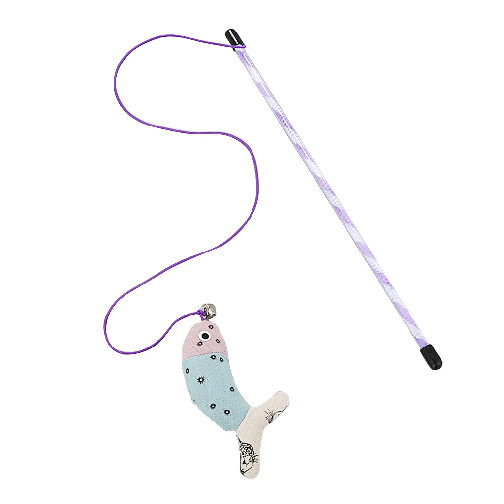 

2020 New Funny Linen fish shape Pet cat toy short stick type Cat Bar Interactive cat toys