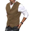 Casual Mens Brown Vest Silver Slim Fit V Neck Tuxedos School Party Green Waistcoat For Wedding Banquet Nightclub 2