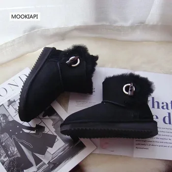 

The latest European women's snow boots in 2019, real sheepskin, 100% pure wool, high quality short barrel snow boots,free delivy