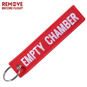 

Red Empty Chamber Keychain for Aviation Gift Promotion Christmas Gifts Keychains Luggage Tag Embroidery Crew Key Chain