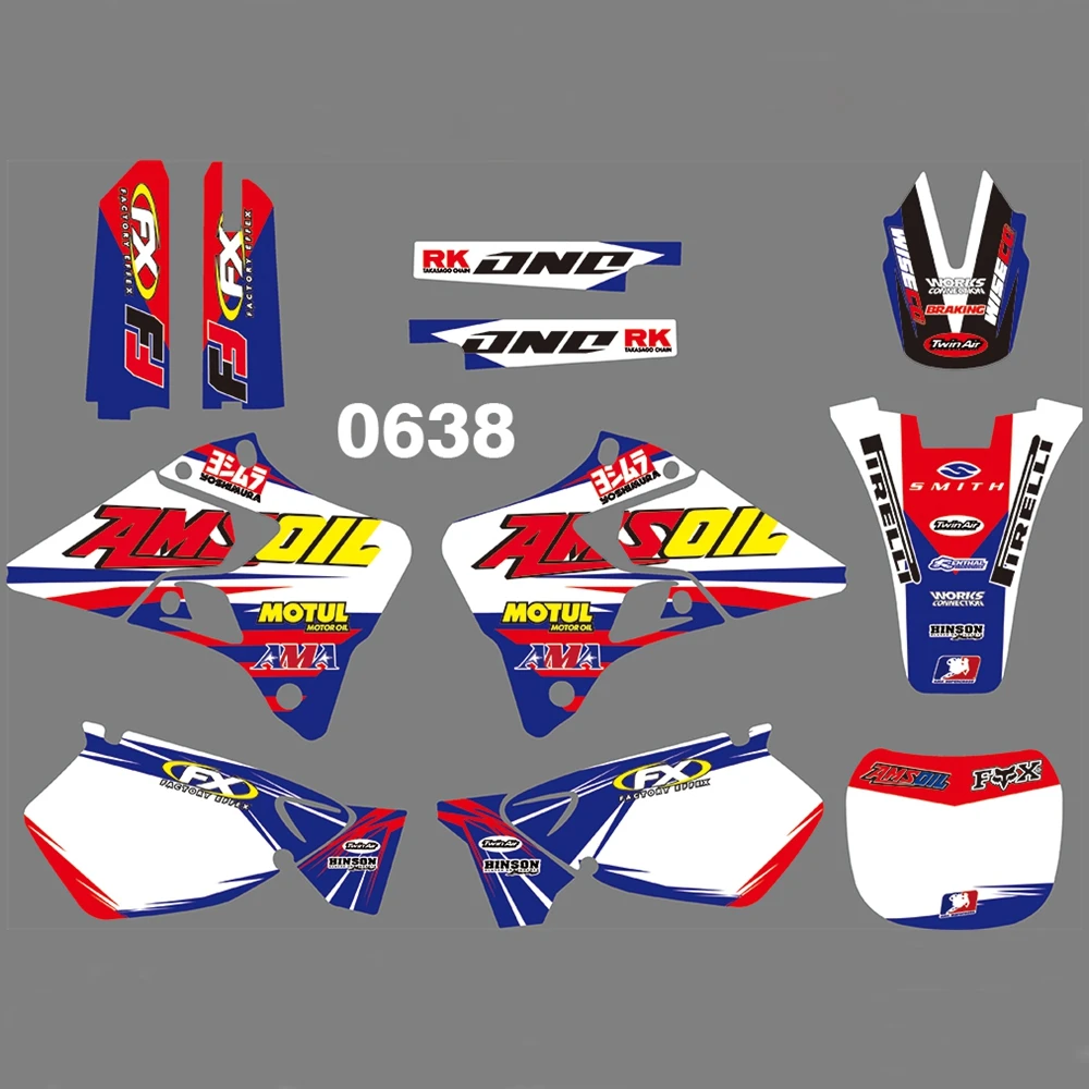 Для YAMAHA YZ125 YZ250 1996-2001 Графика наклейки на заказ Номер Наименование лента 3M Полный мотоцикл Фоны аксессуары