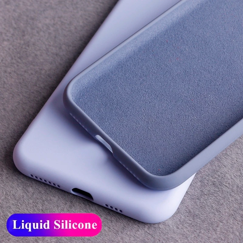 

Liquid Silicone Case For Samsung Galaxy S7 Edge S8 S9 Plus S10 5G Note8 Note9 Note 10 Cases Solid Color Fiber Phone Cover Fundas