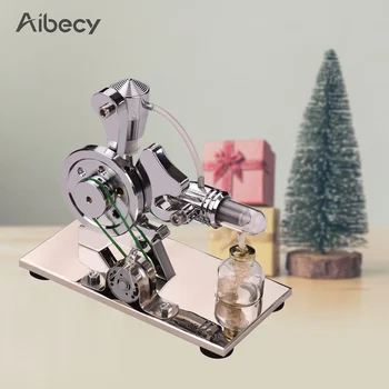 

Aibecy Hot Air Stirling Engine Motor Model kit Aluminum Alloy Squirrel-shaped Electricity Generator with Colorful LED Light