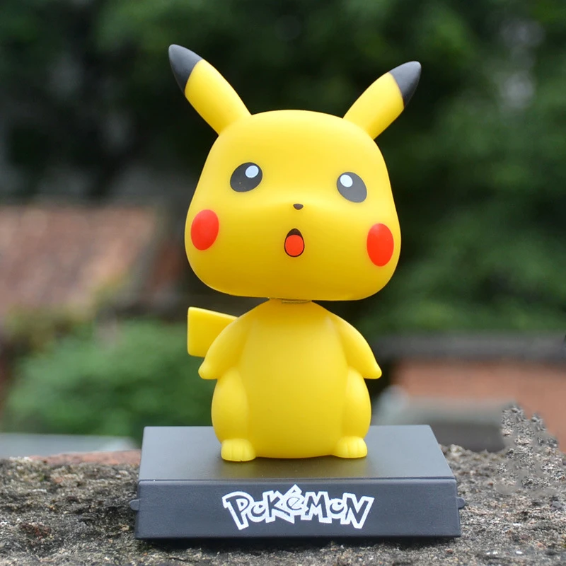 Японский стиль, милые игрушки Lawaii Pikachu с подвижной головой, кукла, украшение автомобиля, аксессуары для украшения дома, Современная фея, миниатюрная Статуэтка - Цвет: Светло-коричневый