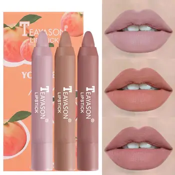 

TEAYASON 3Pcs/Set matte lipstick Lipstick Pen makeup waterproof maquillaje maquiagem lip stick sexy Long lasting make up TSLM1