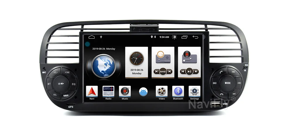 Excellent New! IPS DSP Android 9.0 CAR DVD PLAYER GPS For FIAT 500 audio system car gps navigation for FIAT 500 wifi bluetooth Camera OBD 20