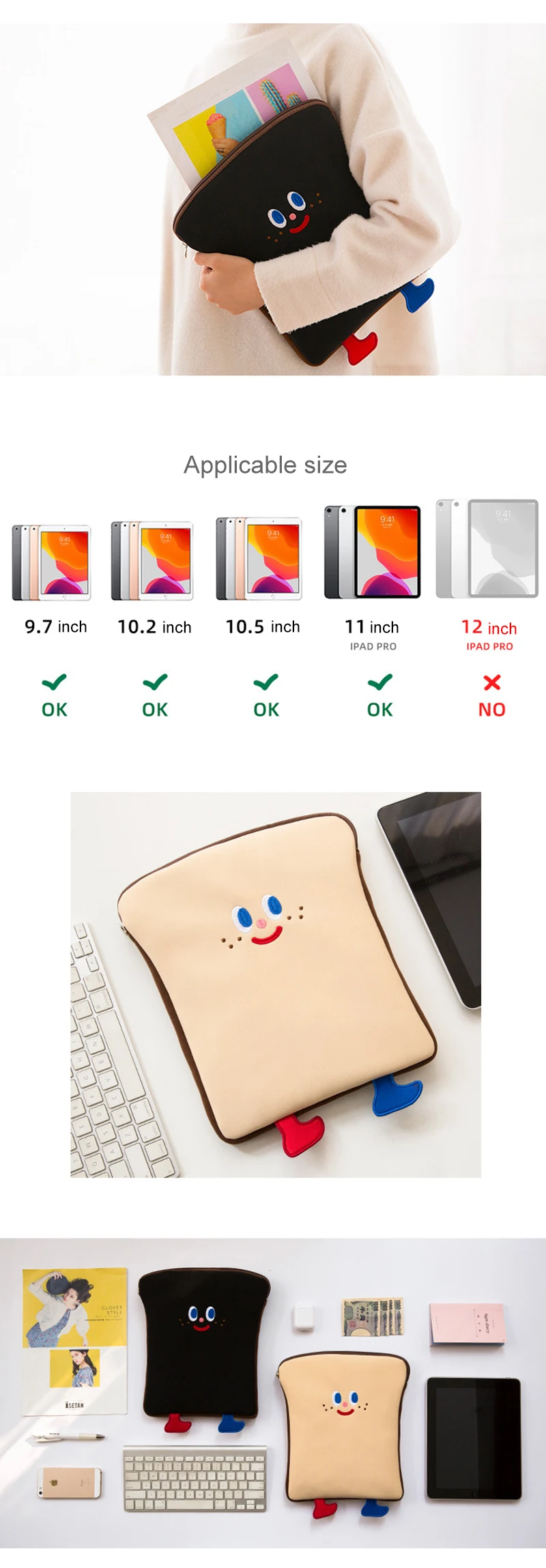 Сэндвич дизайн сумка для ноутбука для ipad защитный чехол сумки мини Apple Macbook Чехол для женщин плюшевый Органайзер Сумка