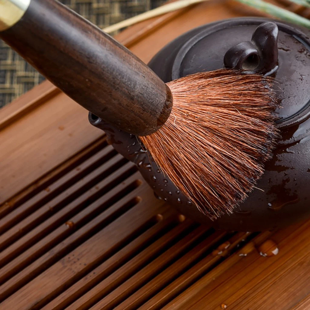 Chinese Ebony Black Sandalwood Kungfu Tea Brush for Teapot Tea Ceremony Utensils, 9 Styles for Choosing