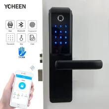 YOHEEN Fingerprint Lock Smart Karte Digitale Code Elektronische Türschloss Bluetooth TTLock App Sicherheit Einsteckschloss