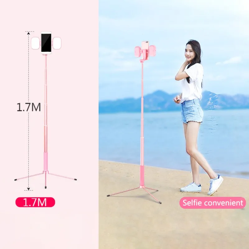 

2019 2019 New Practical 1.7m Single supplement Bluetooth Tripod Selfie Stick Aluminum Alloy Folding Extendable