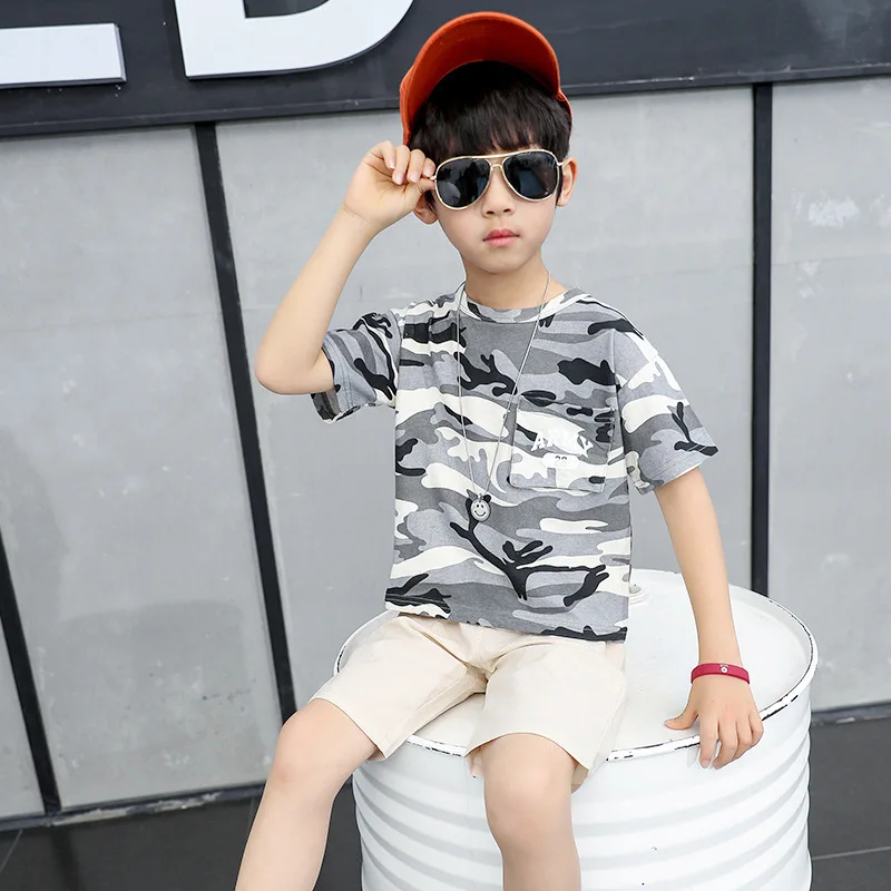 

Boys Tracksuit 2019 Boys Clothes Summer Kids Baby T Shirt Camouflage Short Boy Outfit Sport Suit Children Clothing Set