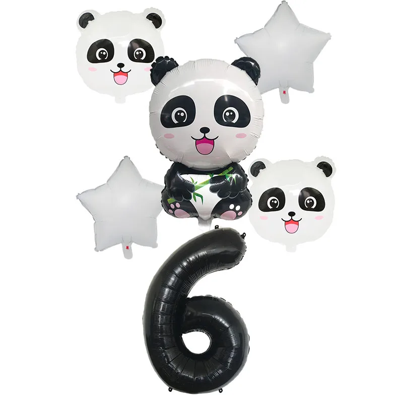 Носки для малышей с милым рисунком панды Фольга шары набор Беби Шауэр Детский игрушки детский наряд для дня рождения лес вечерние панды, звезд и 0-9 шара с цифрой Декор - Цвет: W6