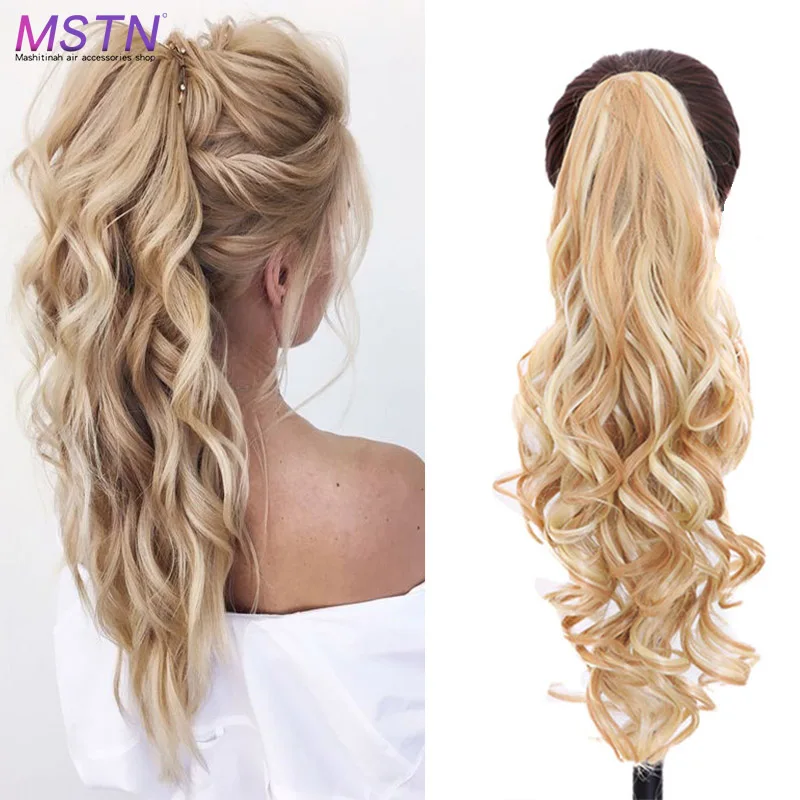 

MSTN High Temperature Synthetic Women's Claws Ponytail Clip Tail Curly Hair Extension wig a variety of colors optional Headwear
