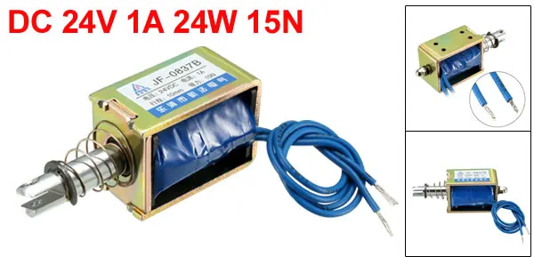 DC24V 15N 10mm Uxcell 1 шт. Pull Push Тип линейного движения соленоид Электромагнит постоянного тока 12 В 24 В 4-25N 10 мм высокой мощности - Цвет: DC24V 15N 10mm