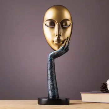 

European Resin Human Face Ornaments Craft Home Livingroom Table Furnishing Decoration Hotel Office Desktop Figurines Accessories