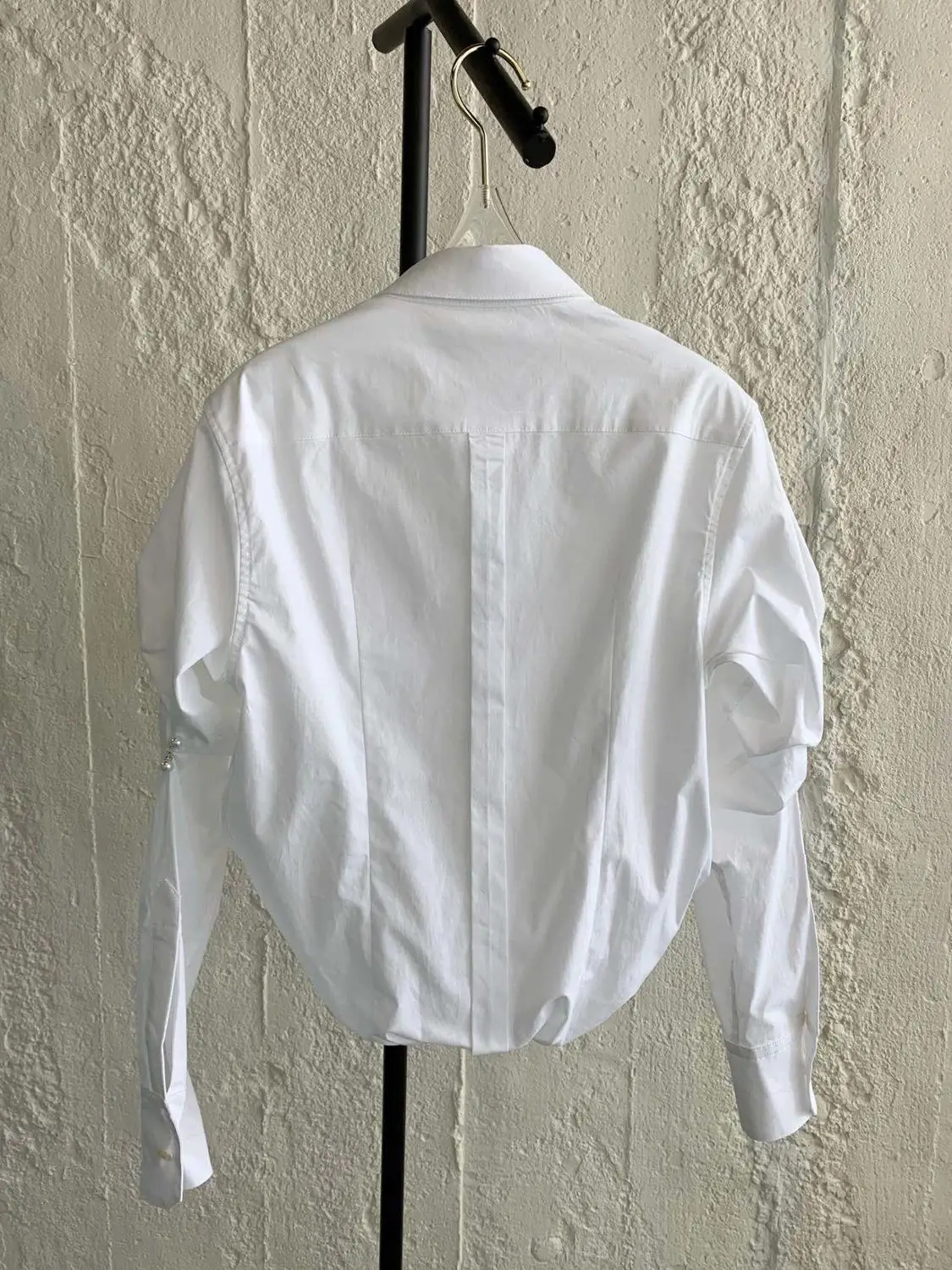 Новинка весны, Женская жемчужная Узкая рубашка, Женская белая рубашка с ...