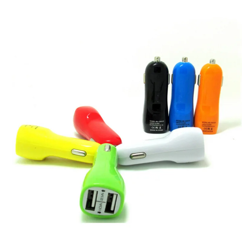 5 шт./лот оптовая продажа универсальный цветной мини USB Автомобильное зарядное