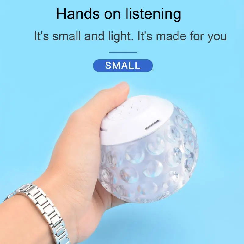 Кристальный магический шар Bluetooth Динамик Красочный флэш-светильник карта аудио беспроводной портативный динамик подарок
