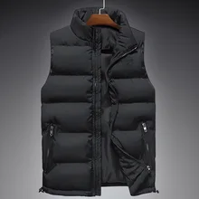 Мужской зимний теплый жилет, пуховое хлопковое пальто, жилет, M-5XL, большой размер, Толстая Повседневная куртка, жилет