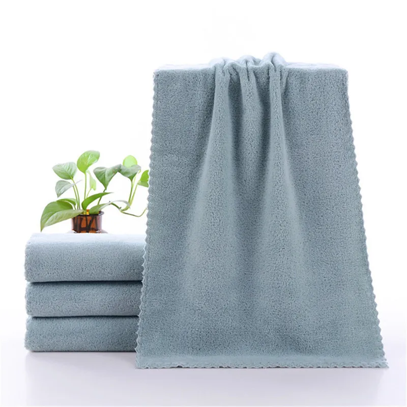 6 Colors Plain Hand Towel Coral Fleece Cleaning Towel Coral Velvet Soft Microfiber Hand Towel 35x75cm 3
