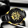 Military Watch For Men Skeleton Automatic Mechanical Wrist Watches Top Brand Luxury 2022 Silver Gold Big Leather Reloj Hombre ► Photo 3/6