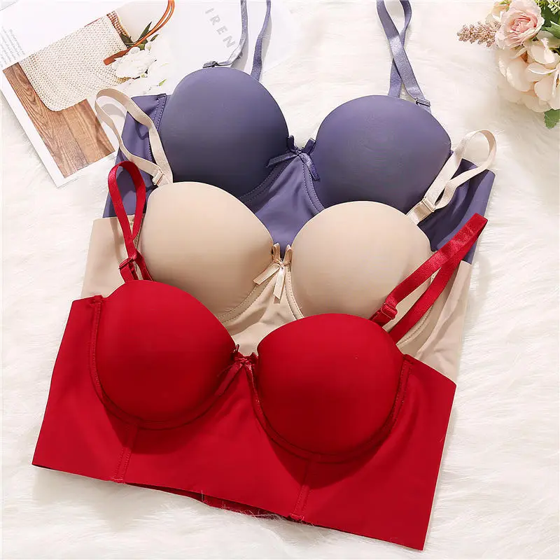 

Women Push Up Bra Woman Brassiere Seamless Bras for Female Lingerie Underwear Massage Padded Half Cup Plus Size Bralette