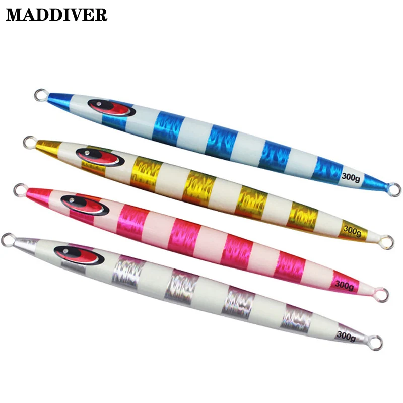 MADDIVER 300g 600g Lead Metal Sinker Jigging Lure Slow Pitch Sinking Jig Deep Sea Artificial Fast Fishing Bait Seawater Ocean | Спорт и