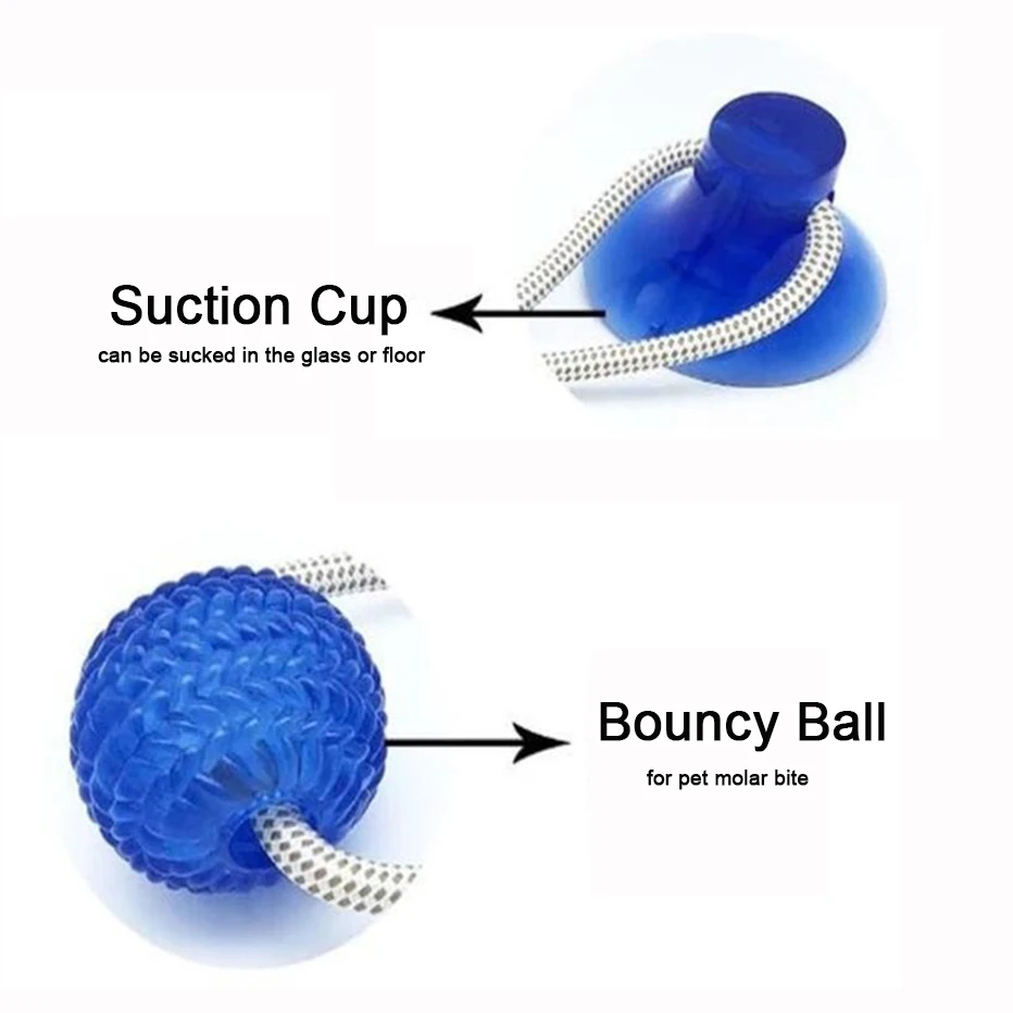 Pet Dog puppy Toys Multifunction Pet Molar Rubber Chew Ball Cleaning Teeth Safe Elasticity Soft Puppy Suction Cup Dog Biting Toy