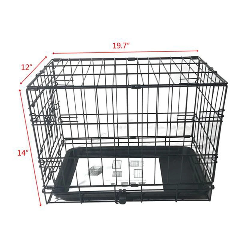 20 inch Pet Kennel Cat Rabbit Folding Steel Crate Animal Playpen Wire Metal Cage Black House Kitten Room 20 inch Pet Kennel Cat Rabbit Folding Steel Crate Animal Playpen Wire Metal Cage Black House Kitten Room