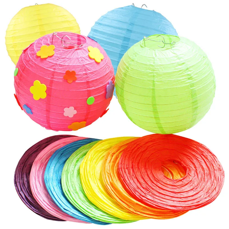 Белый бумажный фонарь цветной бумажный цветок Pom Poms сотовые шарики бумажный веер Свадьба День рождения декорация рукоделие хобби принадлежности