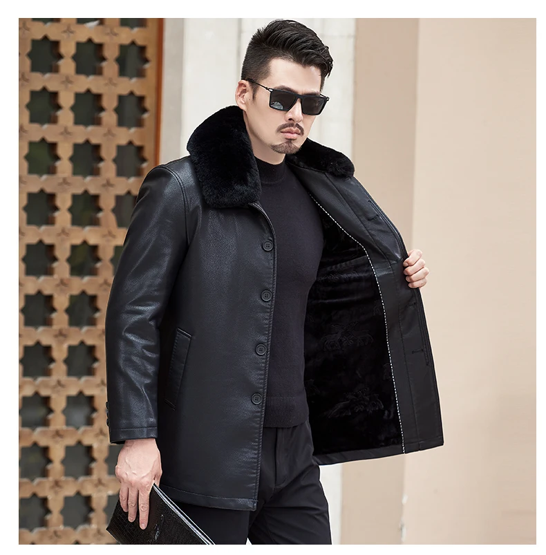 8XL 6XL 5XL брендовая мужская весенняя куртка из натуральной кожи модные жакеты из овечьей кожи черные длинные стильные jaquetas em couro masculina