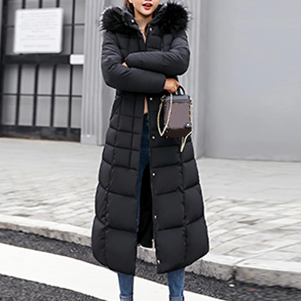 

2020 New Style Trendy Coat Women Winter Jacket Cotton Padded Warm Maxi Puffer Ladies Long Coats Parka Femme Jacket